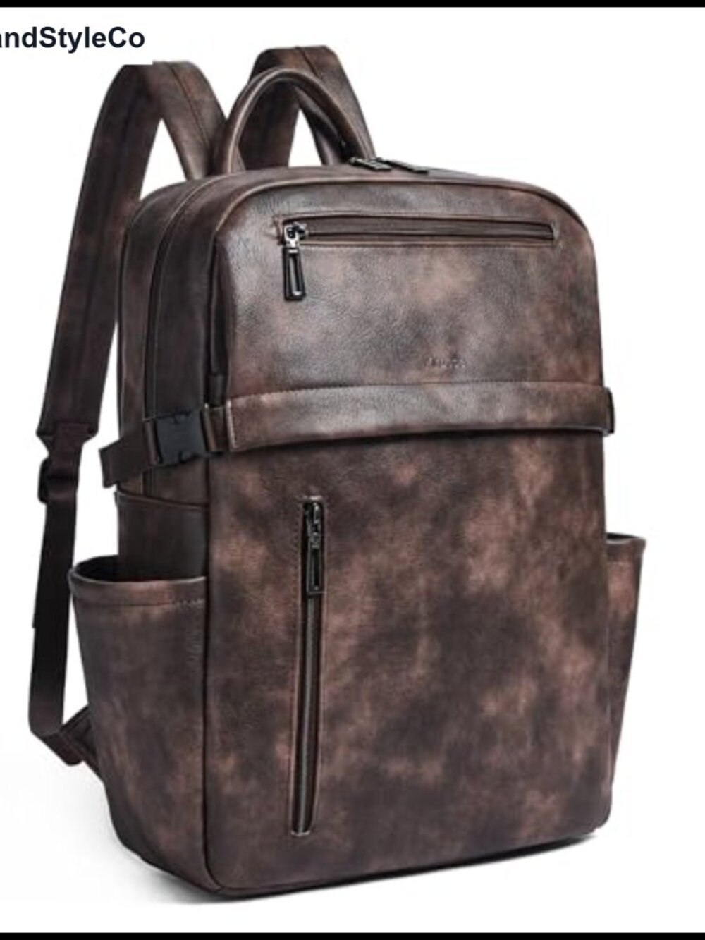 Leather Laptop Backpack for Women 15.6 Inch Large Capacity Faux Leather Travel